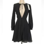 Amanda Uprichard 100% Silk Black Long Sleeve Cutout Mini Dress size P XS 0-2 Photo 1