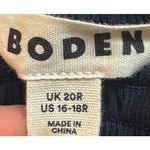 Boden Navy Smocked Trim Maxi Dress Tiered Ruffle Trim Empire Waist Size 16/18 White Photo 3