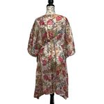 TAMSY Cream Color Flower Print Poly Chiffon Kaftan Women’s Beach Summer Boho O/s Pink Size undefined Photo 4
