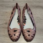 Melissa  + Jason Wu Women's Rose Gold Metallic Woven Flats size 6 Designer Collab Photo 1