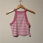 American Eagle  Outfitters Pink and White Striped Crop Top Photo 2