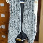 Democracy  Silver Gray Faux Fur Vest Size Small Photo 4