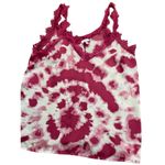 Q&A  Women's Red White Tie Dye V-Neckline Sleeveless Blouse Top Size Medium Photo 1