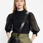 Ted Baker Elegant Black Puff Sleeve Top Photo 0