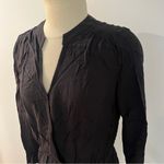 Splendid  Black Rayon Voile Drape Dress Long Sleeve V-Neck Size Large Photo 2