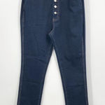 We Wore What  The Danielle Jeans Dani Blue/Black Size 27 High Rise Button Fly NEW Photo 0