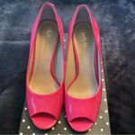 Kelly & Katie fuschia patent leather open-toe pumps Size 7.5 Photo 1