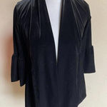 Michael Stars  Black Luxe Velvet Open Front Bell Sleeve Jacket Top‎ One Size Photo 0