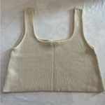 Le lis  Cream and Brown Knit Flower Crop Tank Top 100% cotton Photo 1
