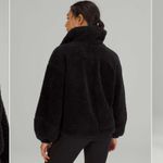 Lululemon Cinchable Fleece Zip-Up Jacket Sherpa Teddy In Black Size 4 Photo 1
