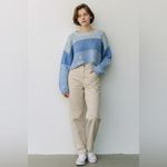 Garage blue and white cropped sweater Photo 2