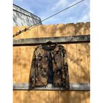 Vintage MSK Womens Floral Metallic Beaded Open Front Cardiganā Top Large Black Photo 2