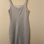 ZARA New NWT Trafaluc Black and White Striped Midi Dress Size Large Photo 1