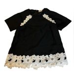 Kate Spade EUC  Floral Lace Trim Crepe Blouse Size 0 Retails $248 Photo 1