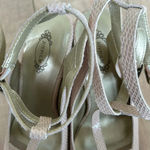 Joyfolie Aindrea in Nude Studded Jeweled Leather Heels Sz 8.5 Photo 3