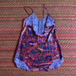 80s VINTAGE VICTORIAS SECRET FUNKY PSYCHEDELIC PAISLEY SLIP DRESS Purple Photo 0