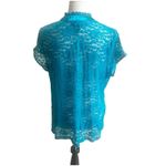 Lane Bryant Lace & Satin Trim Short Sleeve Button Down Blouse Y2K 18/20 Photo 1