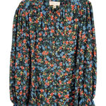Philosophy  Plus Size 2X Top Floral Ruffled Zip Long Sleeve‎ Black Choker 1112 Photo 0