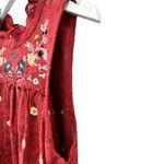 Mi Ami Embroidered Lace Swing Dress L Mini Sleeveless Tiered Flowy Bohemian Brown Size L Photo 6