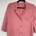 Equipment  Pink & Black Spotted Short Sleeve Button Down Oversized Blouse S Photo 1