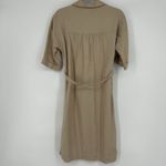 Tahari  Linen Button Front Shirt Dress Brown Tan Belted Dolman Sleeves Size S Photo 4
