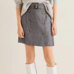 Mango Grey Belted Button Skirt NWT Photo 2