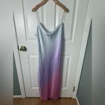 Cami NYC  Silk Beaded Chain Strap Cowlneck Shallon Slip Dress L Candy Ombre Photo 2