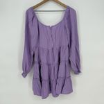Altar State Lavender Square Neck Tiered Mini Dress Long Sleeve Size L Purple Size L Photo 4