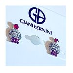 Giani Bernini NEW  Sterling Silver & Pave Crystal CUPCAKE EARRINGS Stud Post 1/2” Photo 1