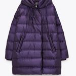 ZARA NWT Water Repellent Down Filled Coat Purple Photo 3