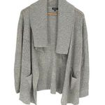 Splendid Womens Knit Ribbed Collar Open Front Cardigan Sweater Light Gray Sz XS Photo 0