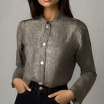 Vintage Elegant Patterned Tapestry Jacket mother of pearl buttons Size 8 Photo 0