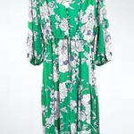 easel Size 1X  Los Angeles Floral Print Tiered Maxi Dress in Green Photo 2