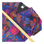 Diane Freis Vintage 80s‎ Blouse Colorful Floral Abstract Tunic Top Size M Artsy Green Size M Photo 10