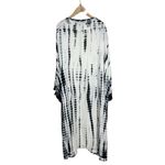 Wonderly  Black and White Tie Dye Embroidered Kimono Medium/Large Photo 4
