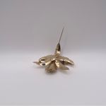 Vintage Giovanni Signed Orchid Gold Tone Brooch Photo 5