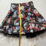 Kapukino Floral Black Skirt with Tulle Hem Size M Pink Size M Photo 2