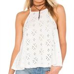 Free People 🤍 White Relaxed Eyelet Lace-up Tank Top Photo 0