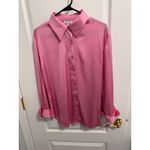 Maison dAmelie Paris Pink Satin Button Down Long Sleeve Shirt Women M Size M Photo 4