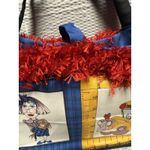 Handmade Purse Priss Novelty Tote Whimsical Women Panels w/red eyelash trim Photo 3