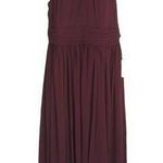 Bill Levkoff Halter Neck Maxi Chiffon Dress Maroon Women Sz 14 NWT Party Wedding Red Photo 0