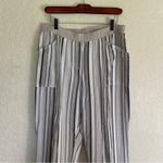 Chico's "Knit" Earth Tones Striped Pull On Pants Size 1.5 Casual Stretch Capri Photo 2