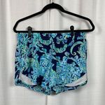 Lilly Pulitzer Luxletic Ocean Trail Shorts High Tide Navy Scuba Doo Sz.M Photo 6