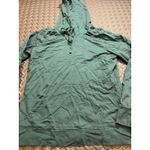 American Giant Hoodie Womens Large Green Cotton Fleece Lined Pockets USA Made Photo 1