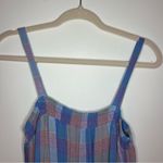 Loft  Plaid Smocked Pastel Tiered Midi Dress Pockets Flowy Cottagecore Petite M Photo 7