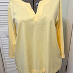 LL Bean Butter Yellow Split Neck Pima Cotton Tunic Top Size 2X Photo 0