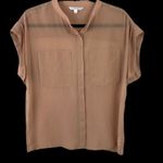 CAbi By Anthropologie Top Cabichai Tea Sheer 970 Cap Sleeve Blouse Medium Photo 1