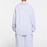 SKIMS  Cotton Fleece zip up shirt jacket size Small NWT color Periwinkle Photo 2