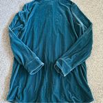 Soft Surroundings  Velvet Boyfriend Tunic Shirt In Atlantic Teal Photo 5