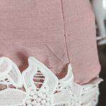 Tassels N Lace Smocked Off-Shoulder Tunic Dress Woman's Size Large Pink White Photo 8